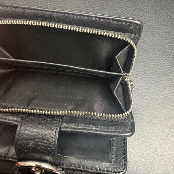 Coach Zipper buckle wallet black wallet small - Picture 3 of 12